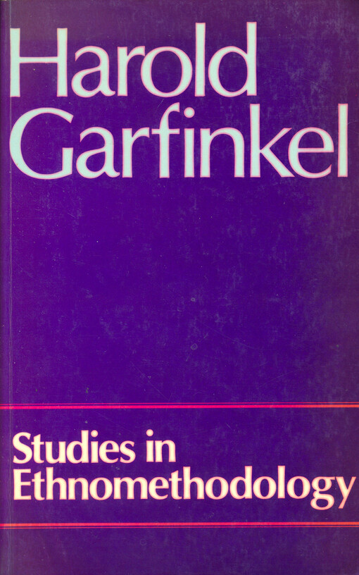 Studies in ethnomethodology