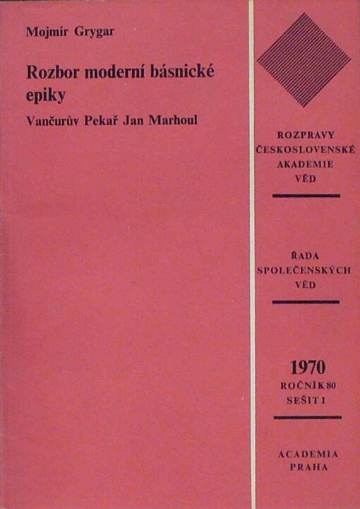 Rozbor moderní básnické epiky :Vančurův Pekař Jan Marhoul