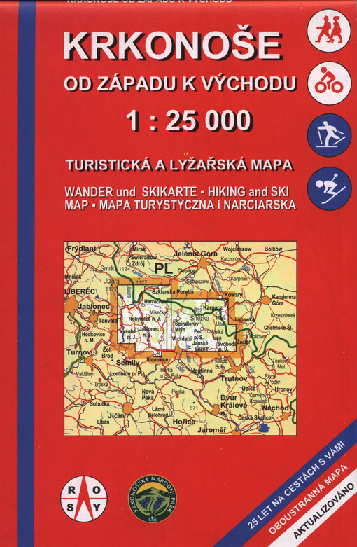 Krkonoše : od západu k východu : turistická a lyžařská mapa 1:25 000