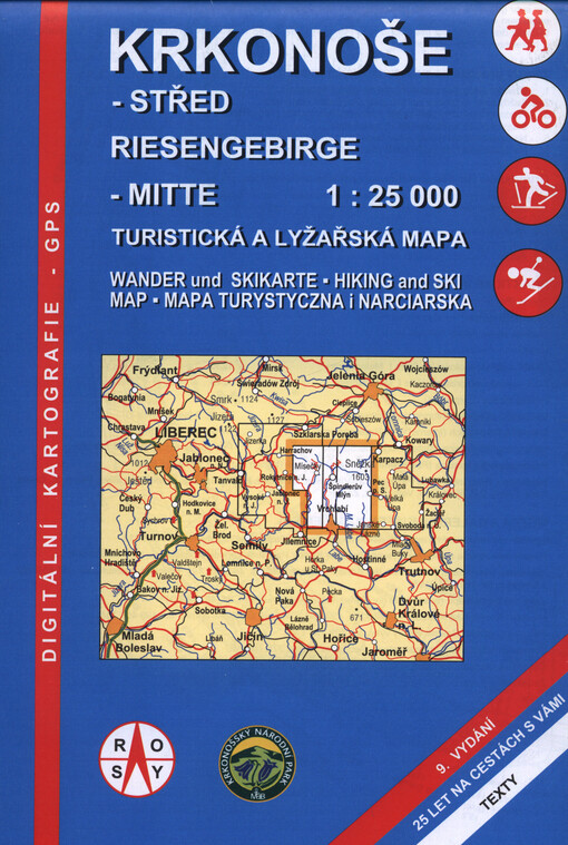 Krkonoše : střed = Riesengebirge - Mitte : turistická a lyžařská mapa 1:25 000