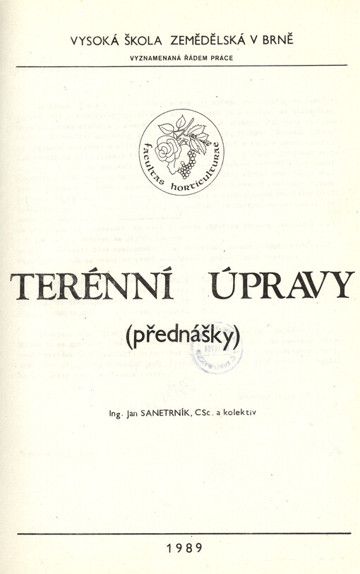 Terénní úpravy :(přednášky)