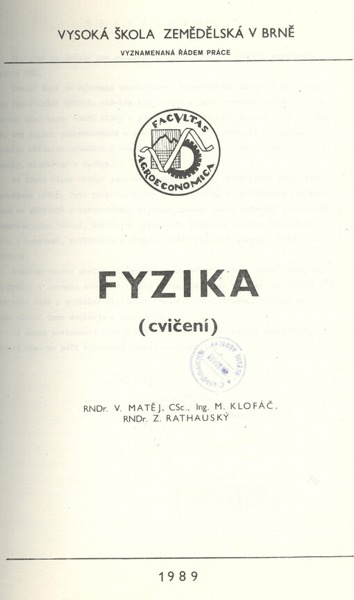 Fyzika : (cvičení), 2., nezměn. vyd.