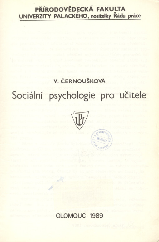 Sociální psychologie pro učitele