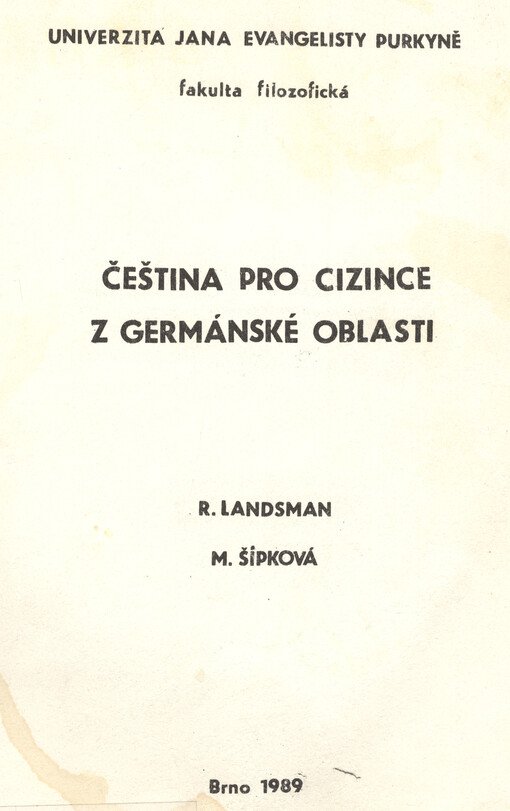 Čeština pro cizince z germánské oblasti