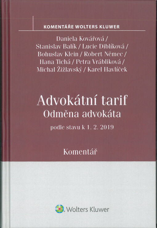 Odměna advokáta : komentář : podle stavu k 1. 2. 2019