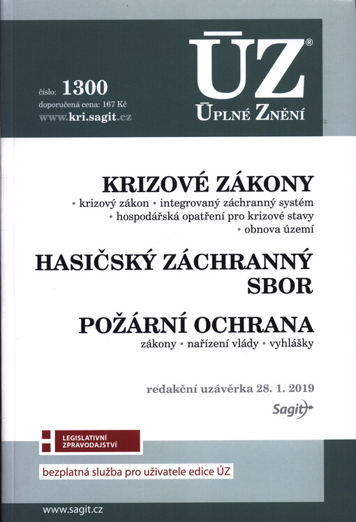 ÚZ č. 1300 Krizové zákony, HZS, Požární ochrana, Obnova území