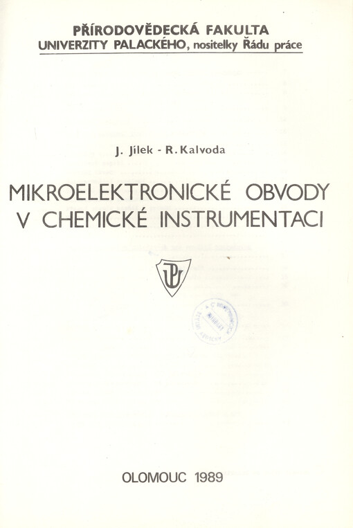 Mikroelektronické obvody v chemické instrumentaci :Určeno pro posl. přírodověd. fak.