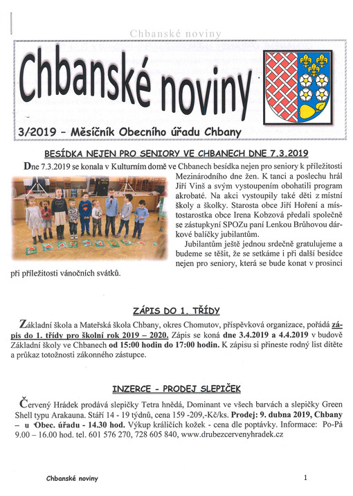 Chbanské noviny : měsíčník obecního úřadu Chbany