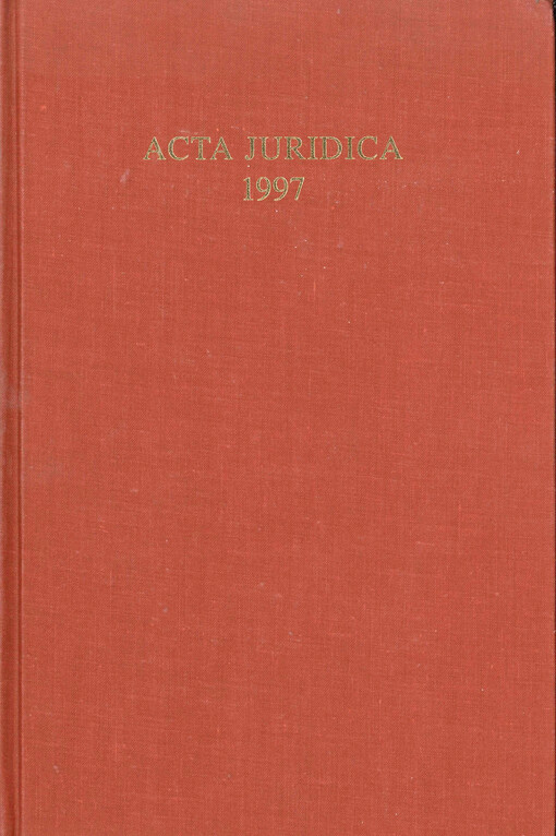 Acta juridica : 1997