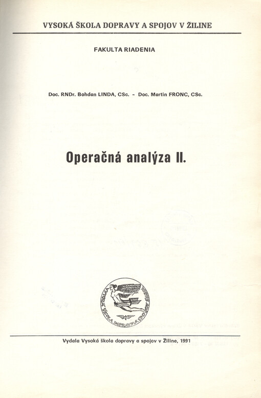 Operačná analýza II