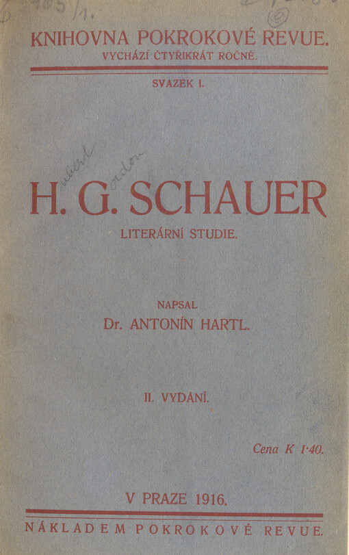 H.G. Schauer :literární studie