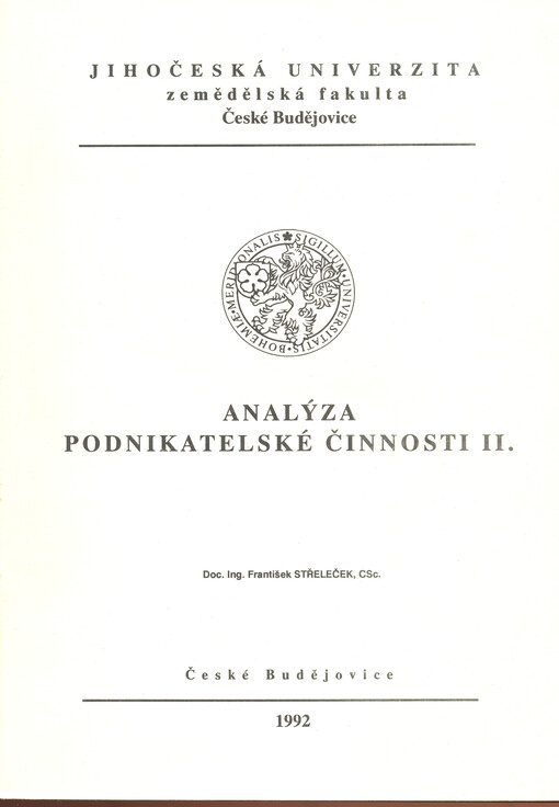 Analýza podnikatelské činnosti II