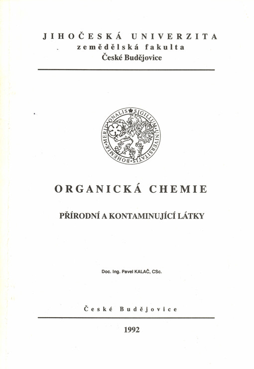 Organická chemie :přírodní a kontaminující látky