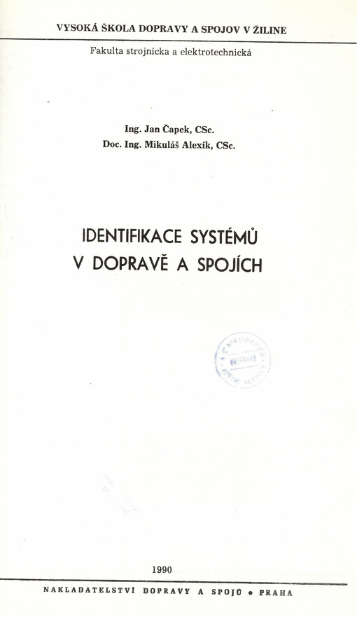 Identifikace systémů v dopravě a spojích