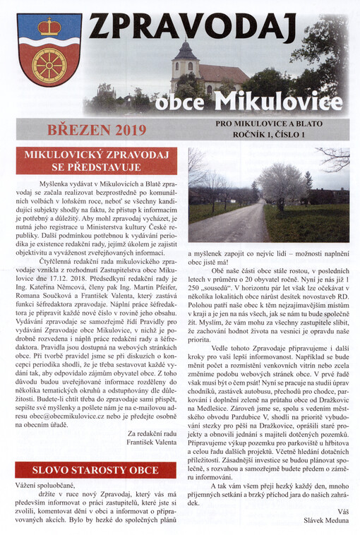 Zpravodaj obce Mikulovice : pro Mikulovice a Blato