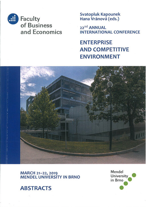 22nd Annual International Conference Enterprise and Competititve Environment