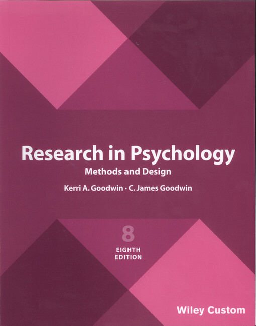 Research in psychology : methods and design