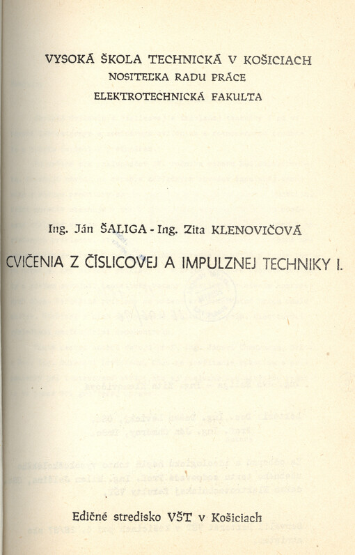 Cvičenia z číslicovej a impulznej techniky 1