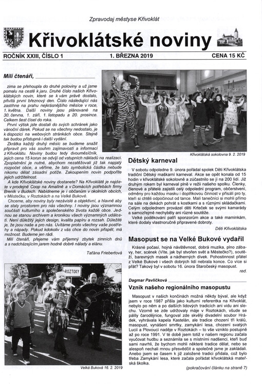 Křivoklátské noviny : zpravodaj městyse Křivoklát