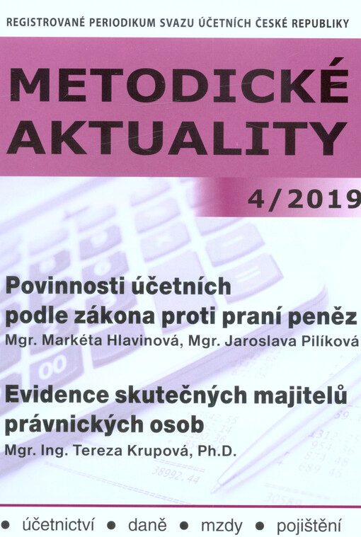 Povinnosti účetních podle zákona proti praní peněz