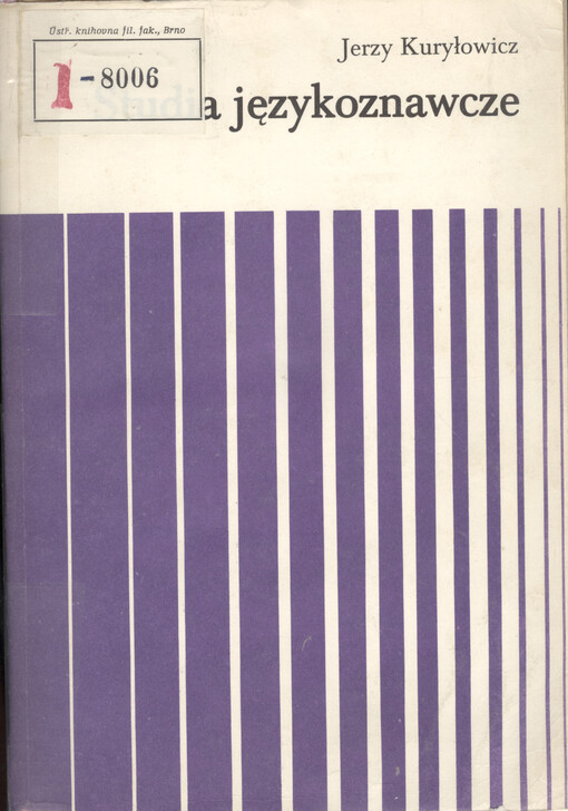 Studia językoznawcze : wybór prac opublikowanych w języku polskim