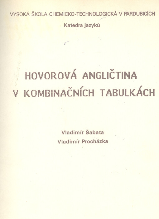Hovorová angličtina v kombinačních tabulkách