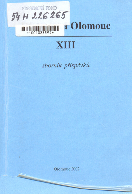 Historická Olomouc : sborník příspěvků