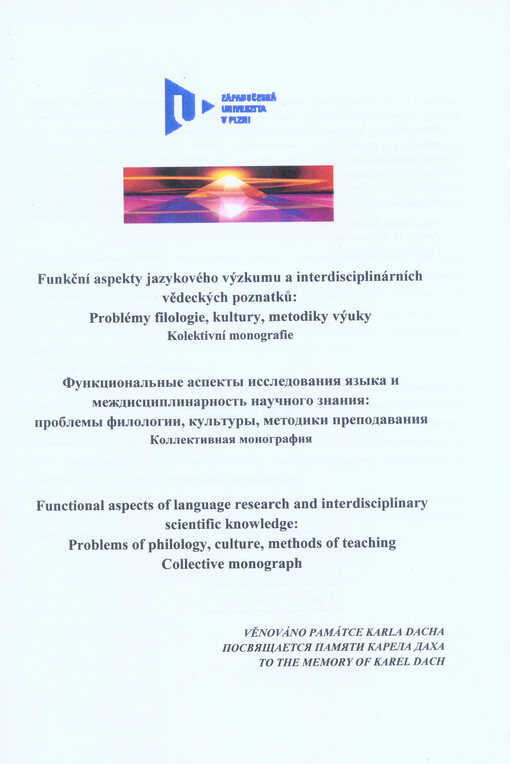 Funkční aspekty jazykového výzkumu a interdisciplinárních vědeckých poznatků