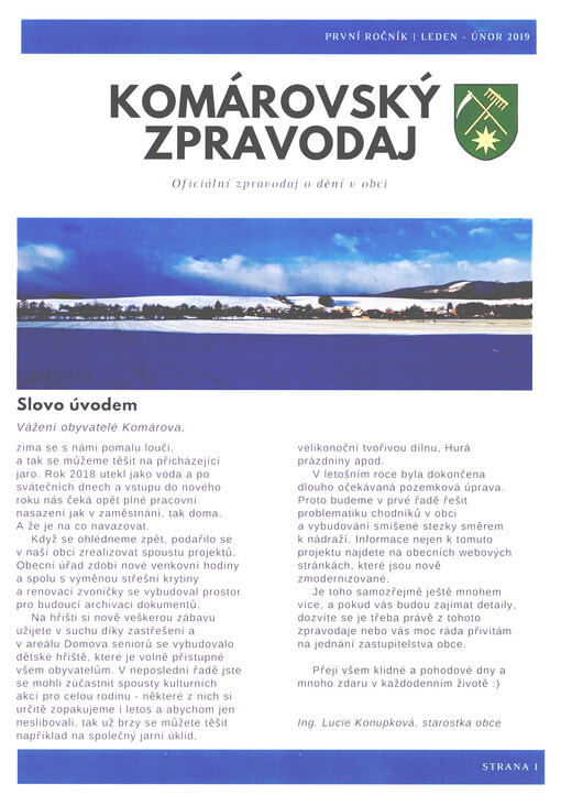 Komárovský zpravodaj : oficiální zpravodaj o dění v obci