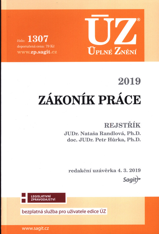 ÚZ č. 1307 Zákoník práce 2019, rejstřík