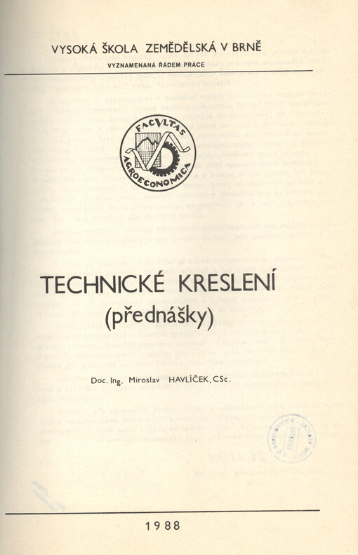 Technické kreslení :přednášky