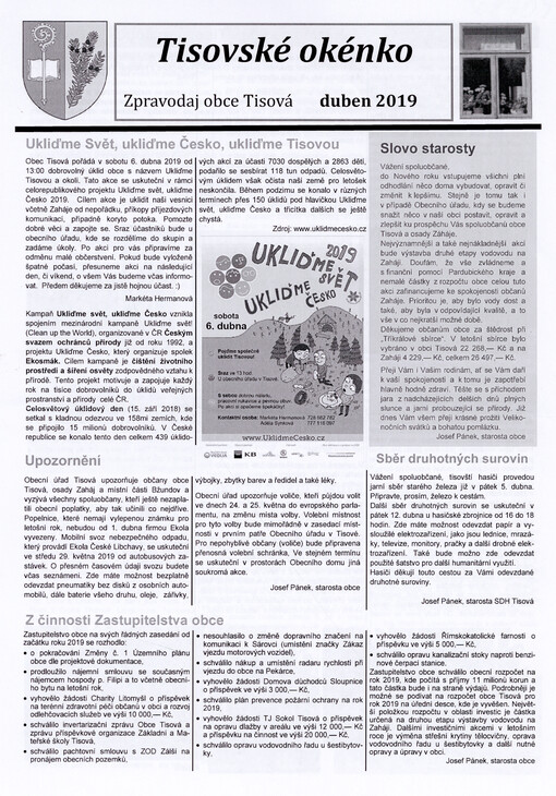 Tisovské okénko : zpravodaj obce Tisová