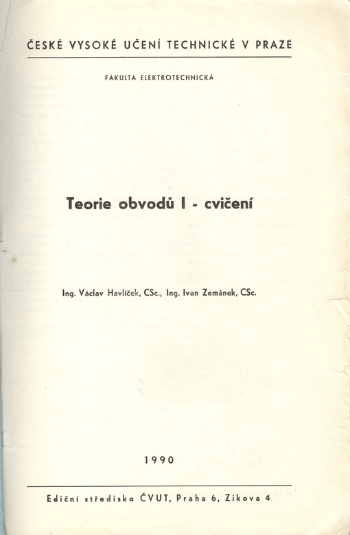 Teorie obvodů I: cvičení