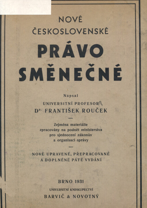 Nové československé právo směnečné