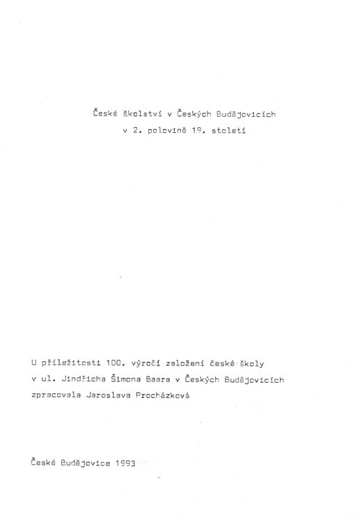 České školství v Českých Budějovicích v 2. polovině 19. století