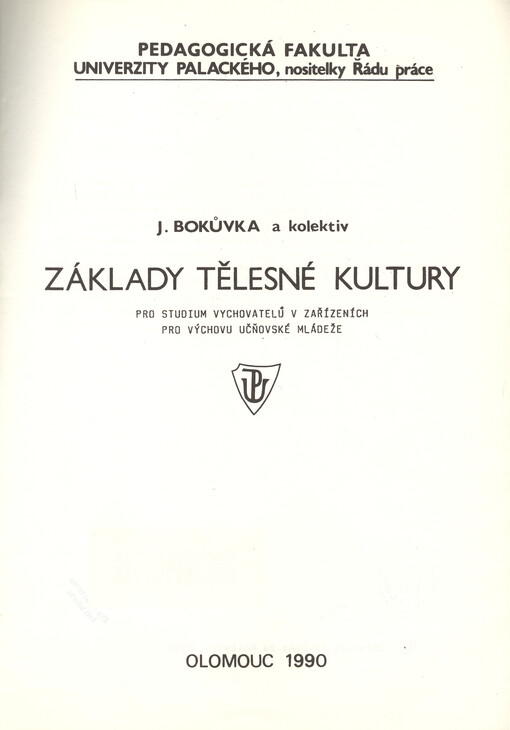 Základy tělesné kultury pro studium vychovatelů v zařízeních pro výchovu učňovské mládeže