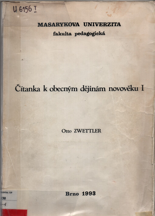 Čítanka k obecným dějinám novověku. 1