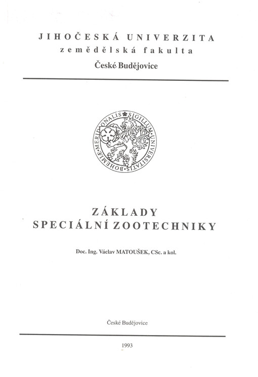 Základy speciální zootechniky