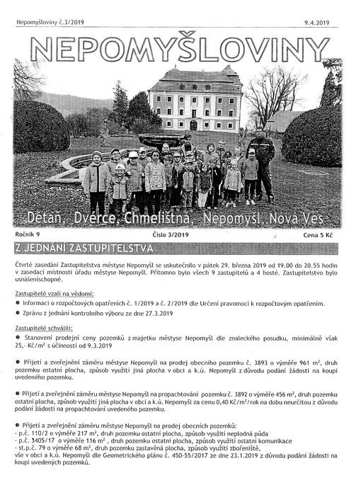 Nepomyšloviny : Dětaň, Dvérce, Chmelištná, Nepomyšl, Nová Ves