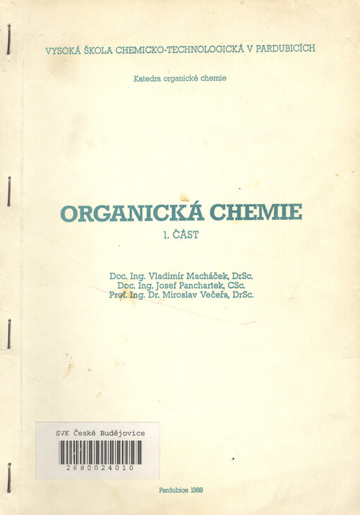 Organická chemie, 1. část