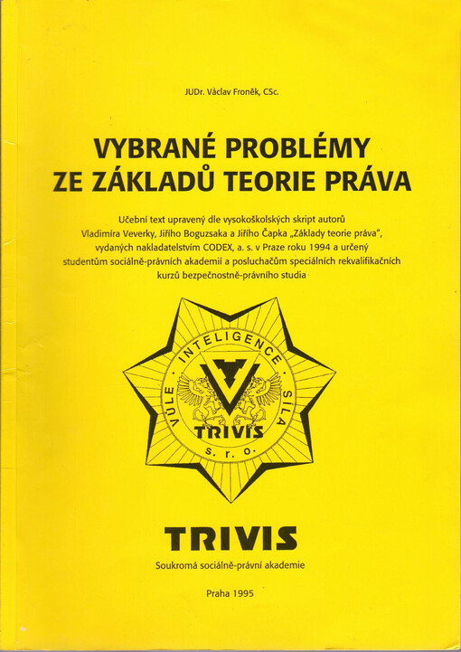 Vybrané problémy ze základů teorie práva