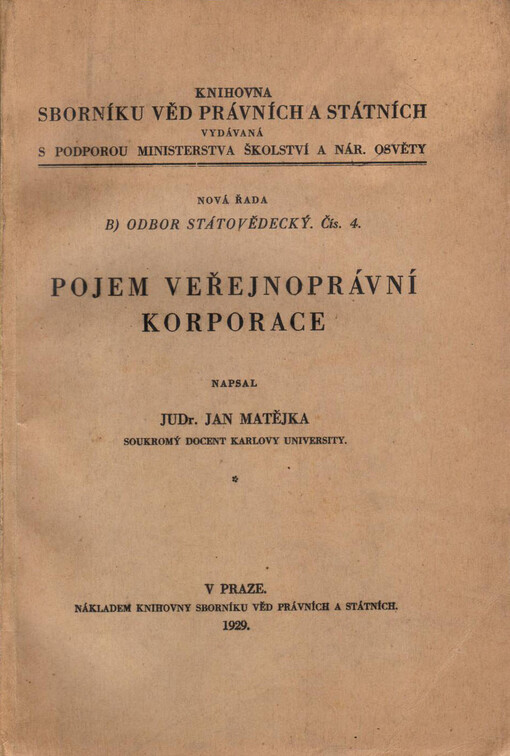 Pojem veřejnoprávní korporace