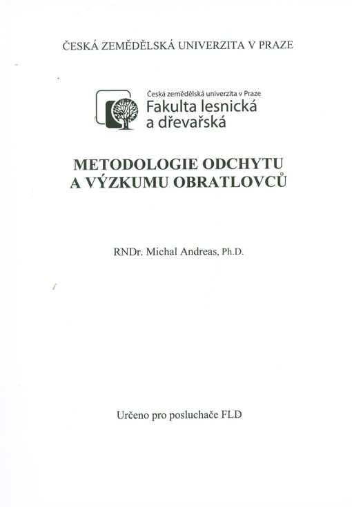 Metodologie odchytu a výzkumu obratlovců