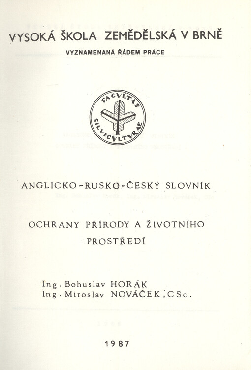 Anglicko-rusko-český slovník ochrany přírody a životního prostředí