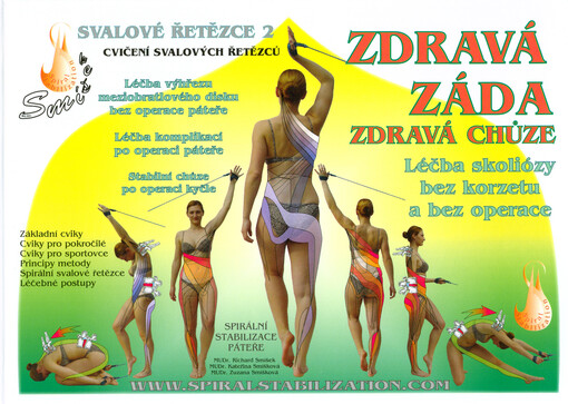 Spirální stabilizace páteře : léčba a prevence bolestí zad : metoda SPS - spirální stabilizace páteře : stabilizace páteře a celého těla spirálními svalovými řetězci : SMíšek systém - funkční stabilizace a mobilizace páteře : systém výuky, léčby, regenera
