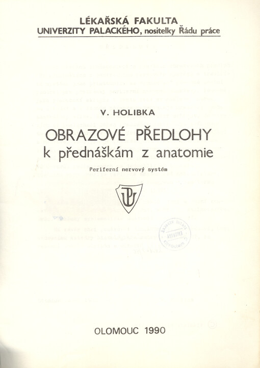Obrazové předlohy k přednáškám z anatomie : periferní nervový systém