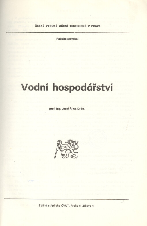 Vodní hospodářství
