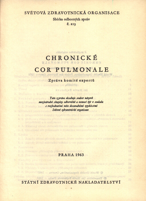 Chronické cor pulmonale : zpráva komité expertů