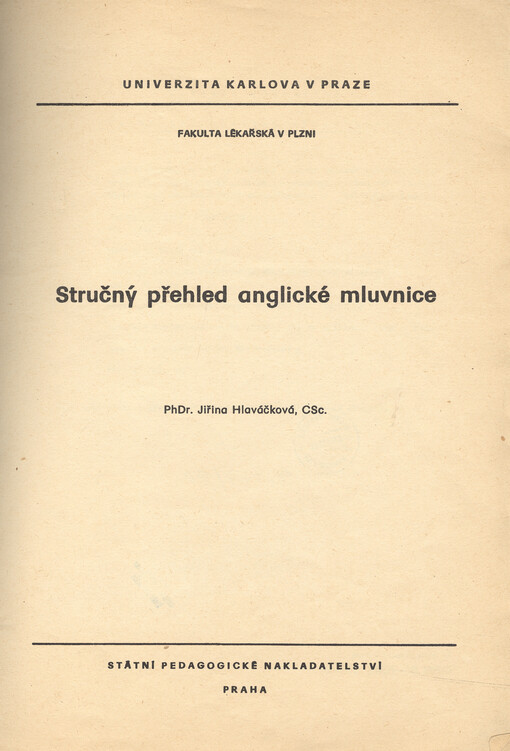 Stručný přehled anglické mluvnice