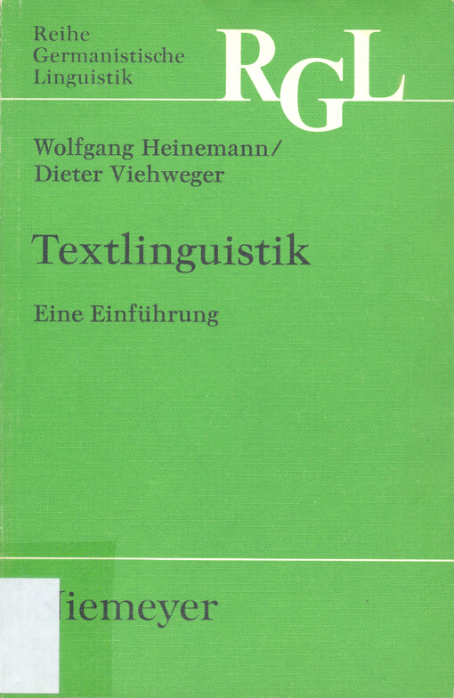 Textlinguistik : eine Einführung